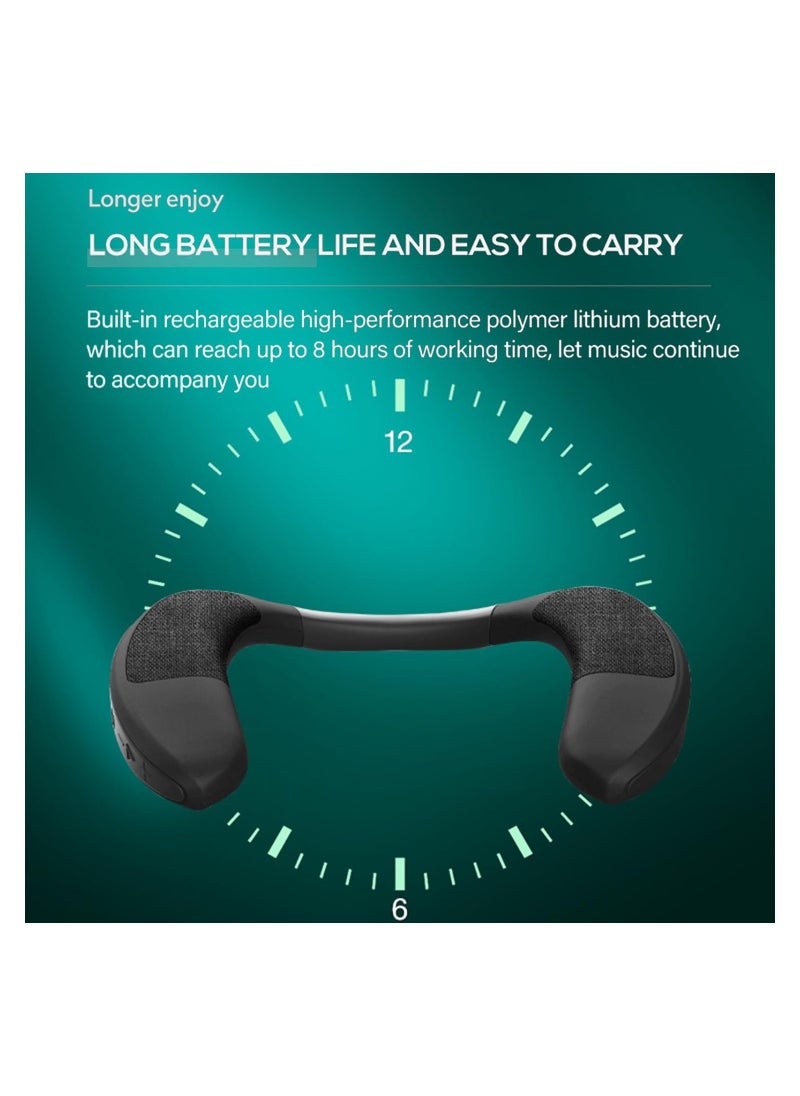 SYOSI - Neckband Bluetooth Speaker, Neck Speaker Bluetooth Wireless, Wearable Speaker, True 3D Stereo Sound, Portable Soundwear, Ipx4, for Some Sport Outdoor, for Walking, Driving or Riding(1 Pack) - Image 1