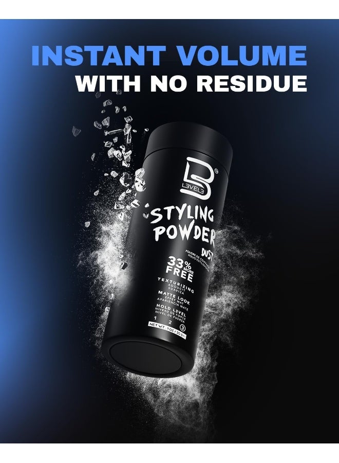 لمستوى 3 بودرة تصفيف الشعر من المستوى 3 - بودرة بمظهر طبيعي للرجال - سهلة الاستخدام بدون زيت أو بقايا دهنية - توفر المستوى الثالث لمسة نهائية غير لامعة - Image 3
