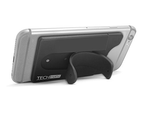 TechMatte Phone Wallet-Stick On Card Holder and Money Clip with Built-in Phone Stand (2-Pack, Black) - Image 3