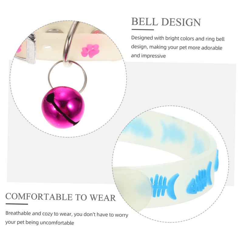 3pcs Fluorescent Reflective Dog Collar With Bell For Nighttime Puppy Pet - Image 5