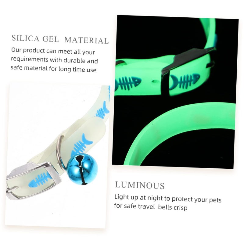 3pcs Fluorescent Reflective Dog Collar With Bell For Nighttime Puppy Pet - Image 4