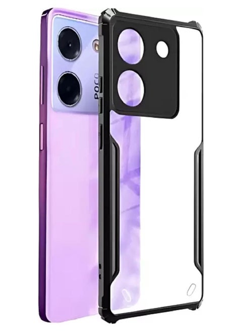 Case for Poco M7 Pro 5G Clear Cover Hard PC Back Cover with Shockproof Border 360 Degree Impact Resistant non-Yellowing Transparent Cover for Xiaomi Poco M7 Pro 5G