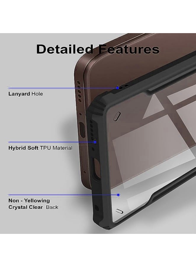 Case for Poco M7 Pro 5G Clear Cover Hard PC Back Cover with Shockproof Border 360 Degree Impact Resistant non-Yellowing Transparent Cover for Xiaomi Poco M7 Pro 5G