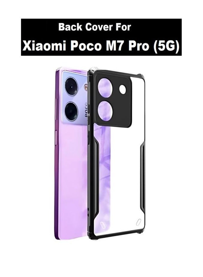 Case for Poco M7 Pro 5G Clear Cover Hard PC Back Cover with Shockproof Border 360 Degree Impact Resistant non-Yellowing Transparent Cover for Xiaomi Poco M7 Pro 5G