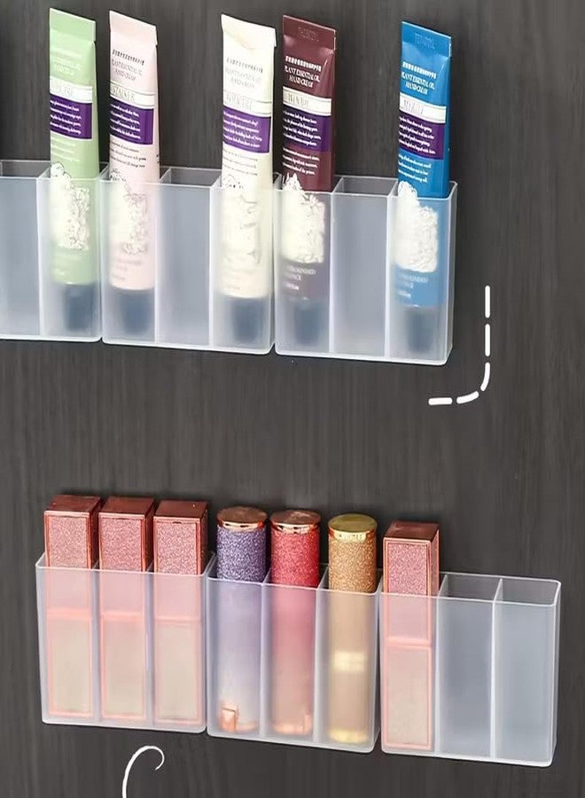 TROFFLLY Mini Wall-Mounted Grid & cosmetic Storage Box,Suitable for Organizing Lipsticks, Makeup Brushes, eyebrow pencil Pen Holder Student Office Desk and Daily Small Items (3) - Image 4