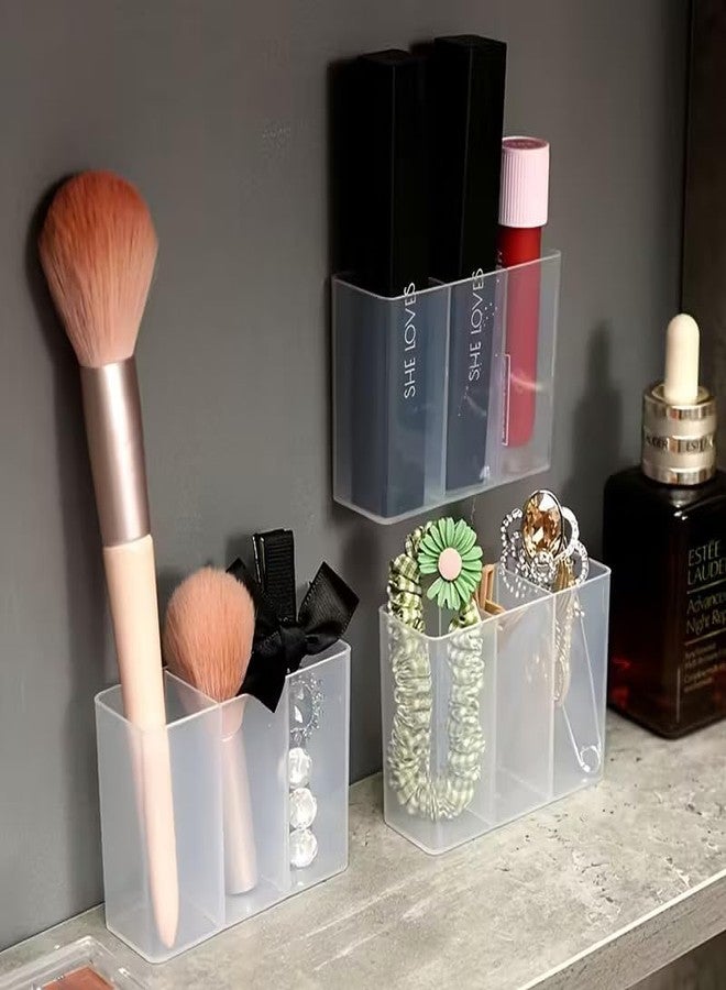 TROFFLLY Mini Wall-Mounted Grid & cosmetic Storage Box,Suitable for Organizing Lipsticks, Makeup Brushes, eyebrow pencil Pen Holder Student Office Desk and Daily Small Items (3) - Image 5
