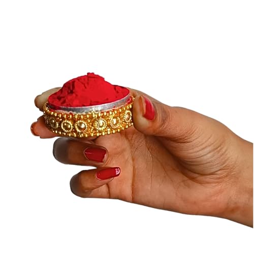 santarms Fancy Sindoor Box for Gift with Tilak Stick | Pooja Articles Gifting Sindoor Moti Dibbi - kumkum box with beautiful stick for multi-purpose - Image 5