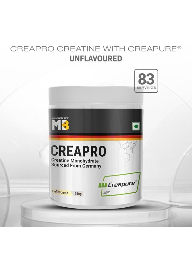 مسل بلايز مسحوق MuscleBlaze CreaPRO كرياتين مونوهيدرات مع Creapure، غير مُنكّه (83 حصة، 250 جم) - Image 3