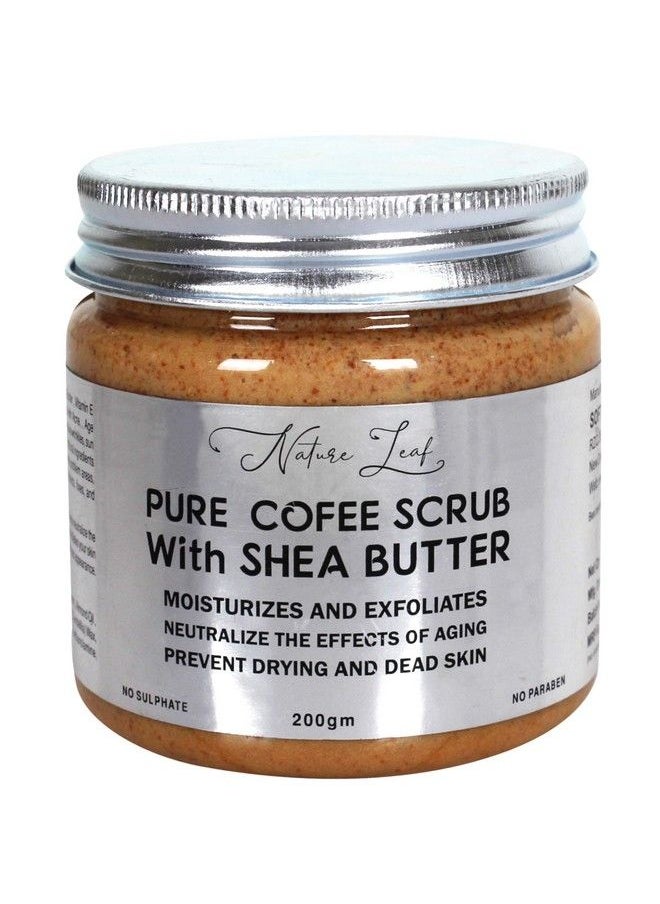 Nature leaf - Skin Brightening Dtan Dark Spots Dead Skin Removal Anti Acne Pure Coffee Scrub With Sea Butter Scrub (200 Ml) - Image 1