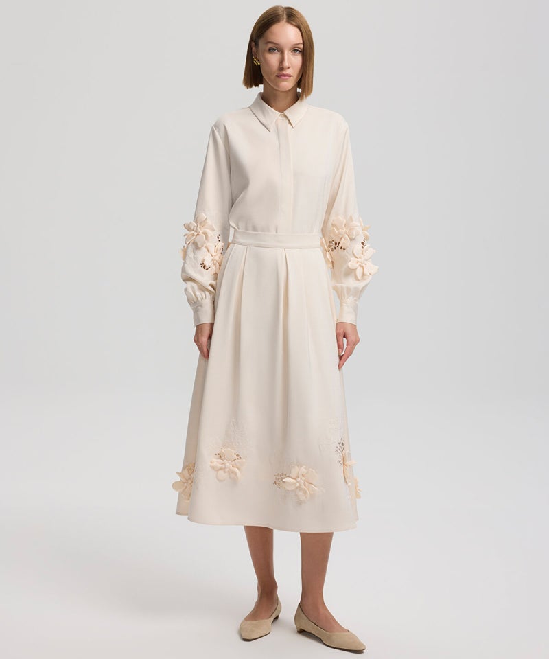 Ipekyol Embroidered Midi Skirt - Image 1