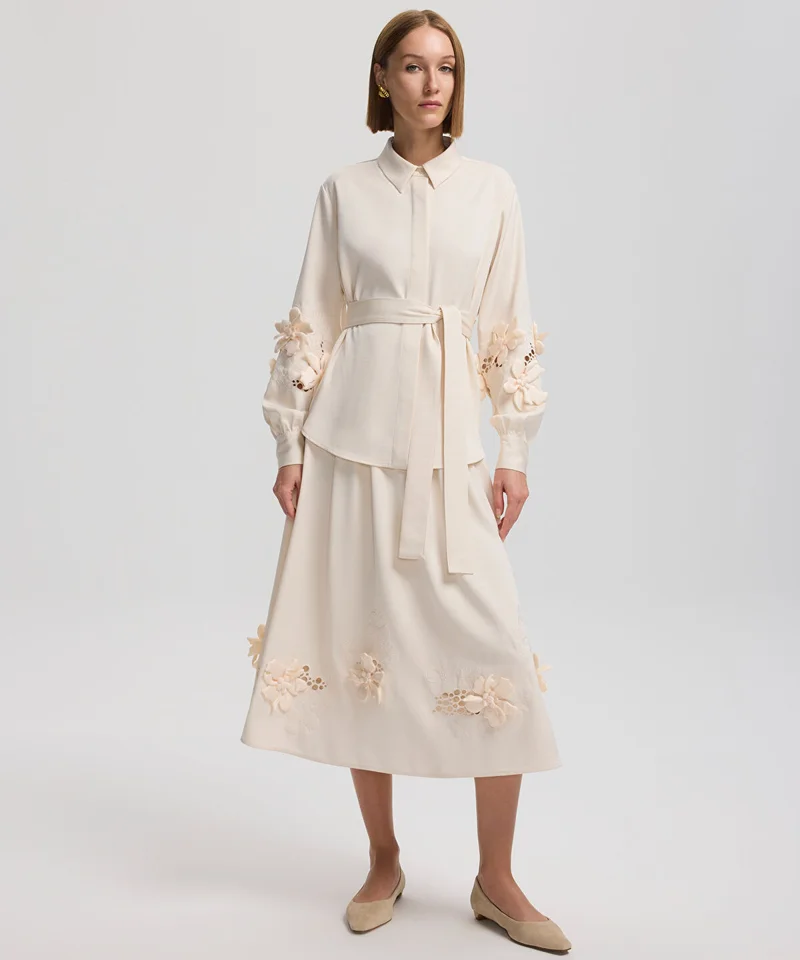 Ipekyol  Embroidered Midi Skirt for Women | Best Price UAE