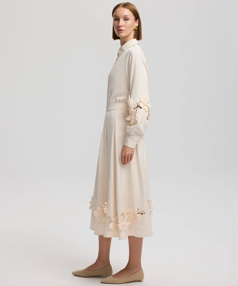 ابيكول Embroidered Midi Skirt