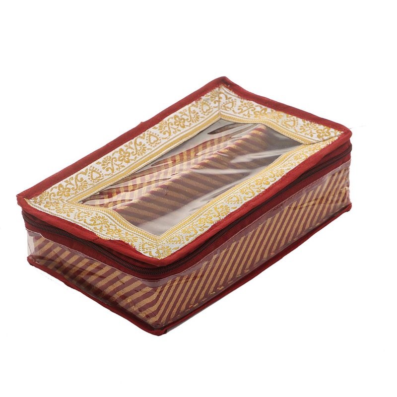 Kuber Industries Kuber Industries Brocade Hardboard 2 Pieces Two Rod Bangle Box (Maroon) - CTKTC030610  - Image 4