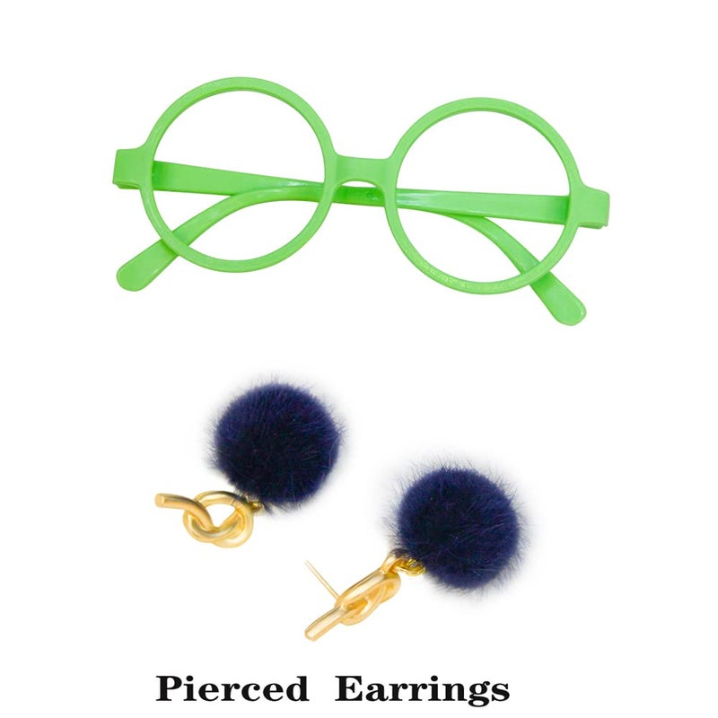 LZH Encanto Mirabel Costume Dress For Girls Cosplay Isabela Madrigal Princess Halloween Dress Up With Glasses Earrings, Blue, 3-4 years - Image 2