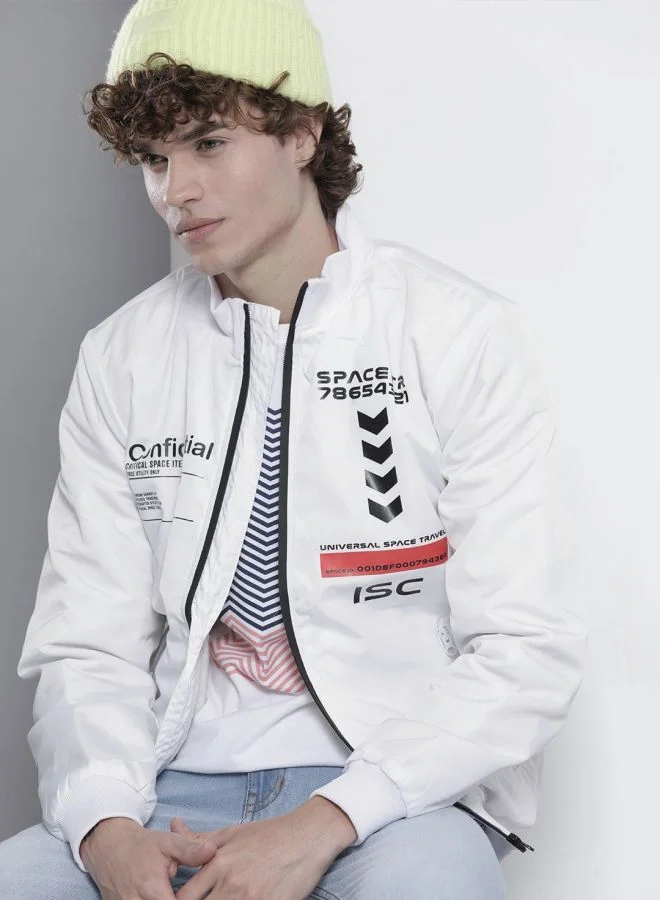 The Indian Garage Co The Indian Garage Co Men Slim Fit Printed High Neck Long Sleeves Jacket