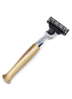 Edwin Jagger Diffusion Series Chrome Plated Handler for the Gillette Mach3 Razor (Tan)  - Image 4