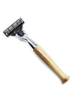 Edwin Jagger Diffusion Series Chrome Plated Handler for the Gillette Mach3 Razor (Tan)  - Image 1