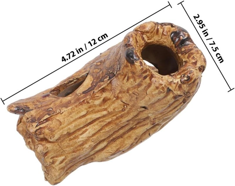 VICASKY Aquarium Fish Tank Cave and Shrimp Hideout Ceramic Breeding Shelter Tree Stump Design for Betta and Gecko Hiding in Fish Tank Decorations - Image 2
