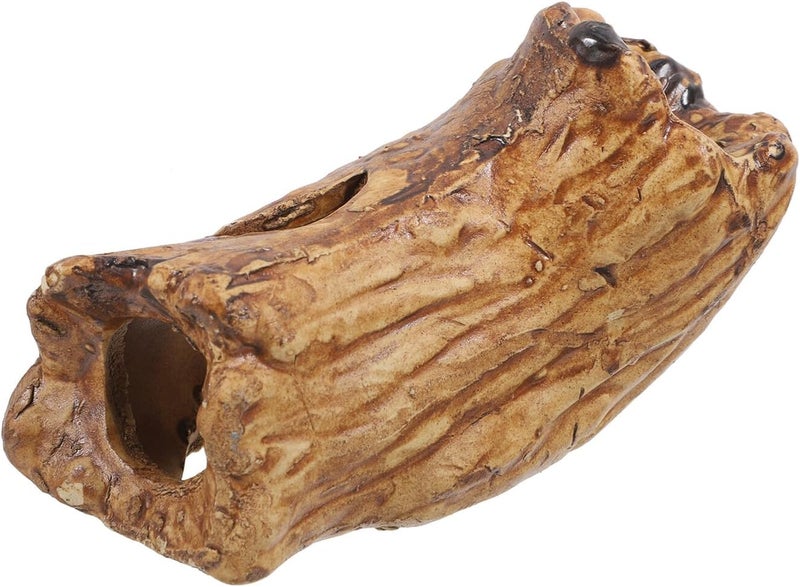 VICASKY Aquarium Fish Tank Cave and Shrimp Hideout Ceramic Breeding Shelter Tree Stump Design for Betta and Gecko Hiding in Fish Tank Decorations - Image 1
