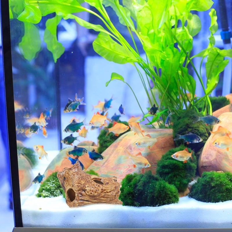 VICASKY Aquarium Fish Tank Cave and Shrimp Hideout Ceramic Breeding Shelter Tree Stump Design for Betta and Gecko Hiding in Fish Tank Decorations - Image 4