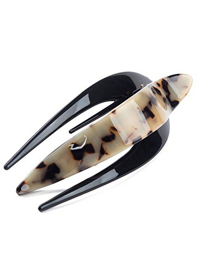 Prettyou Handmade Luloid French Design Tortoise Shell Barrettes Sideslide Opening Duck Luxury Fashion Accessories Hair Clip Claw For Women (A) - Image 1