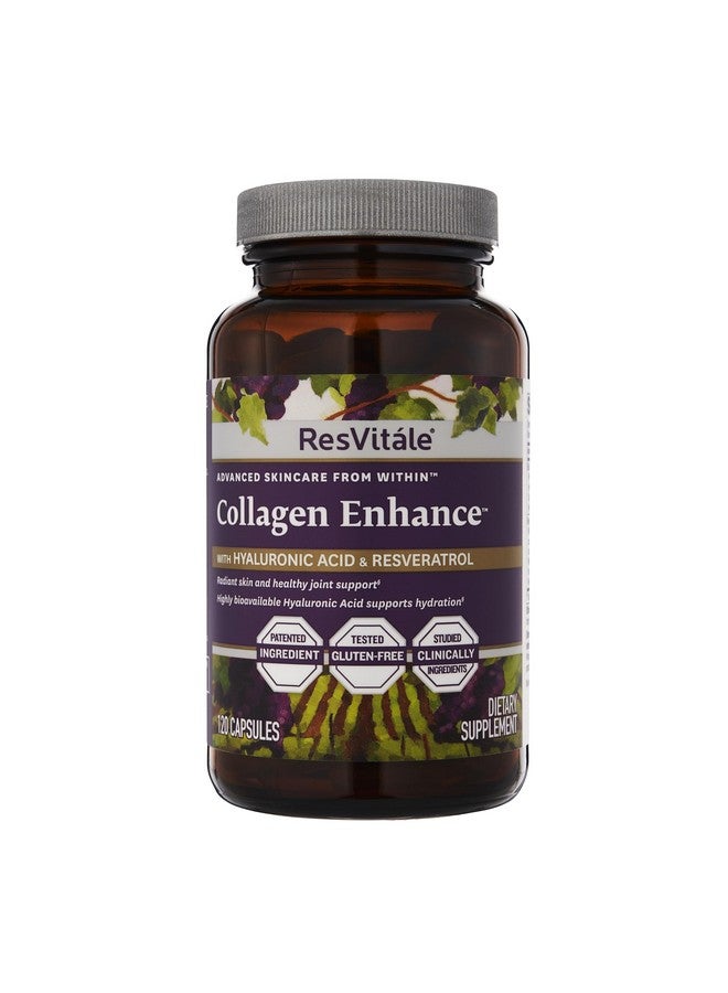 ResVitale ResVitále Collagen Enhance - Beauty Supplement with Hyaluronic Acid & Resveratrol - 120 Capsules - Image 1