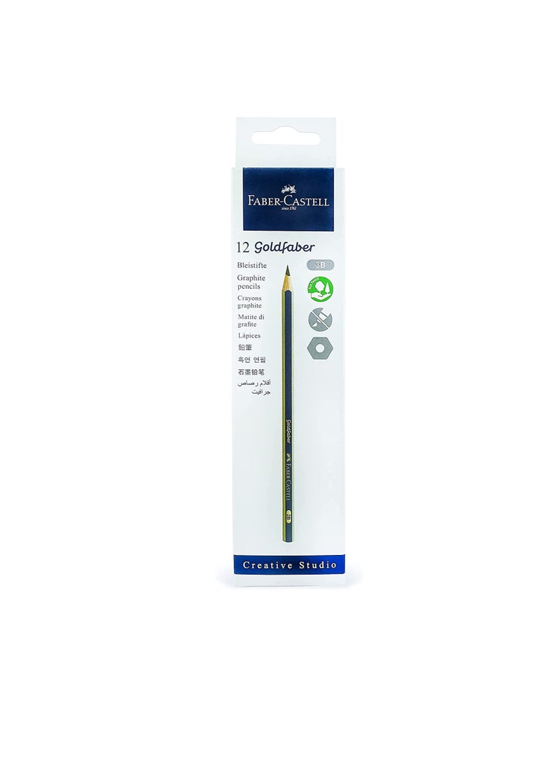 FABER-CASTELL Faber-Castell Gold Faber Graphite Pencil 3B Pack Of 12  - Image 1