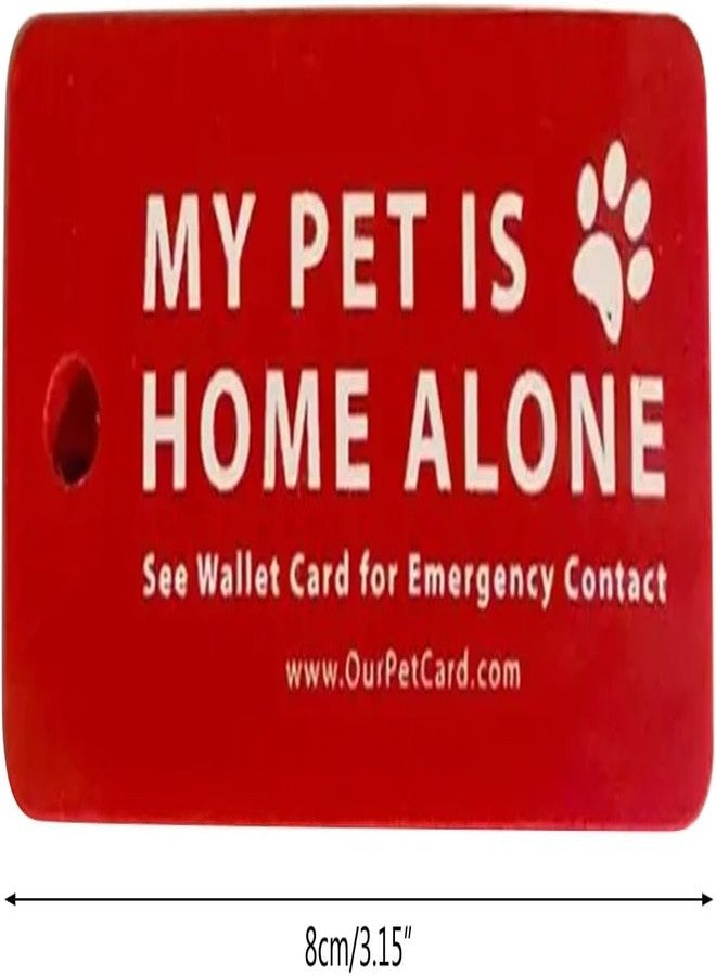 Jowxsx Dog Cat are Home Alone Alert Key Tags Pet Contact Keychain Alert Keychain Dog ID Tag and Collar Accessories - Image 2
