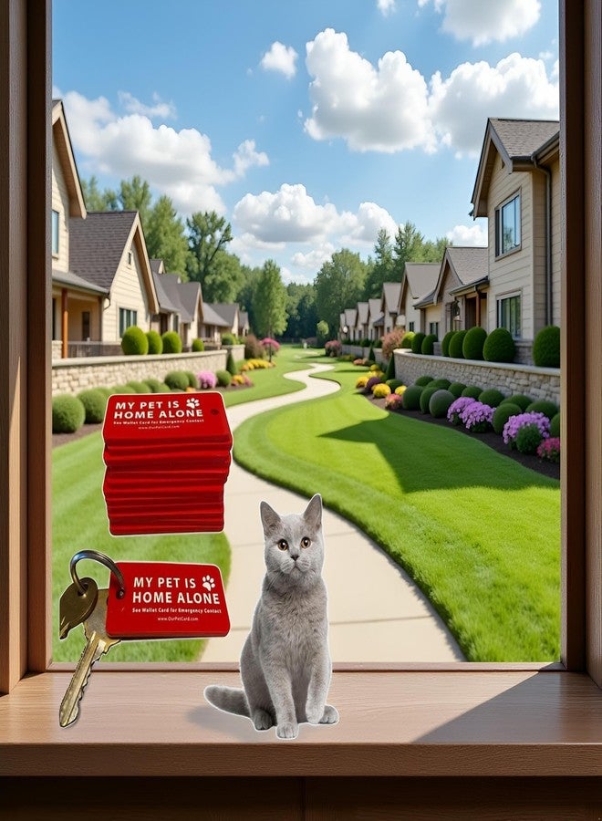 Jowxsx Dog Cat are Home Alone Alert Key Tags Pet Contact Keychain Alert Keychain Dog ID Tag and Collar Accessories - Image 5