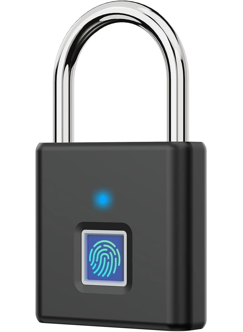 ELTRAZONE USB-C Rechargeable Fingerprint Smart Padlock – Keyless Portable Lock for Bags, Drawers, Suitcases, and Gyms (4-Pack, 43x13x41.5mm)  - Image 1