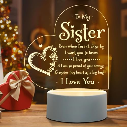 SNAPTRAP Birthday Gift for Sister Very Special|Acrylic LED Side Table Lamp for Bedroom|Sister Birthday Gift Unique|Rakshabandhan Gift for Sister|Rakhi Gift for Sister|Night Lamp for Bedroom Dim Light - Image 1