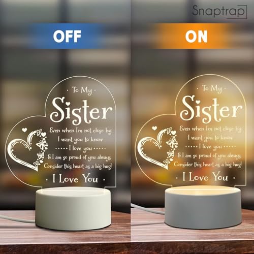SNAPTRAP Birthday Gift for Sister Very Special|Acrylic LED Side Table Lamp for Bedroom|Sister Birthday Gift Unique|Rakshabandhan Gift for Sister|Rakhi Gift for Sister|Night Lamp for Bedroom Dim Light - Image 4