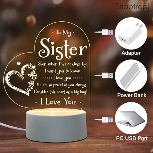 SNAPTRAP Birthday Gift for Sister Very Special|Acrylic LED Side Table Lamp for Bedroom|Sister Birthday Gift Unique|Rakshabandhan Gift for Sister|Rakhi Gift for Sister|Night Lamp for Bedroom Dim Light - Image 5