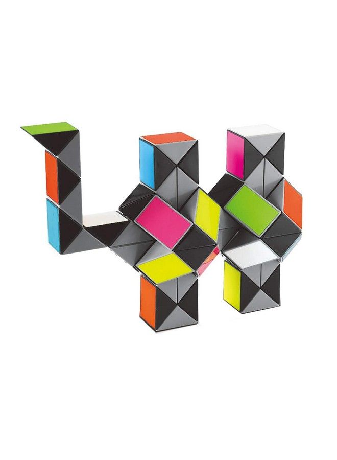 Ahyuan لعبة أحجية مكعب الثعبان الأكبر لعبة حسية مضادة للقلق بألوان قوس قزح الزاهية 8 ألوان مكعب سحري لعبة التواء أحجية ألعاب ألغاز تحفيز الدماغ أفضل ألعاب مضادة للقلق (72 قطعة) - Image 2