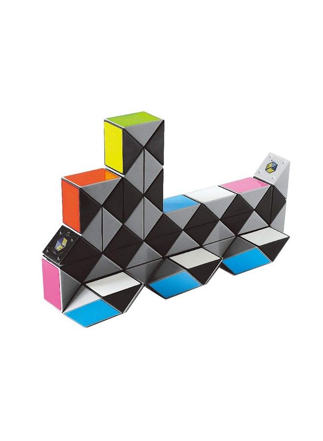 Ahyuan لعبة أحجية مكعب الثعبان الأكبر لعبة حسية مضادة للقلق بألوان قوس قزح الزاهية 8 ألوان مكعب سحري لعبة التواء أحجية ألعاب ألغاز تحفيز الدماغ أفضل ألعاب مضادة للقلق (72 قطعة) - Image 3