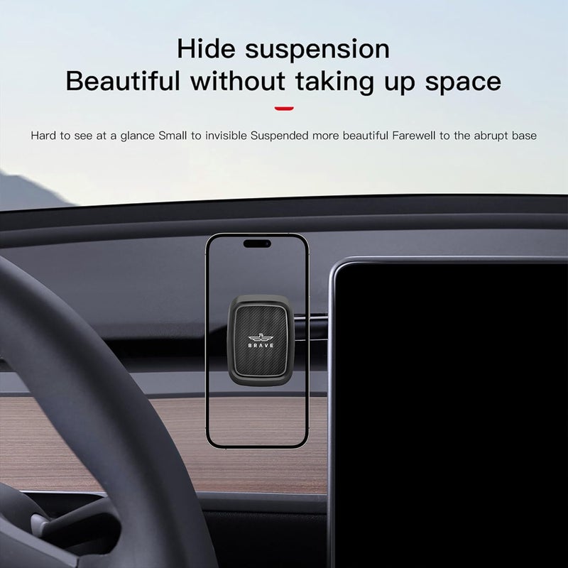 Brave Magnetic Car Phone Holder for Dashboard, 360° Rotation Cell Phone Mount With Ultra Strong Magnets Compatible with iPhone 15 Pro Max, ‎Galaxy S23 Ultra & Other Devices (BHL-48) – Black - Image 4