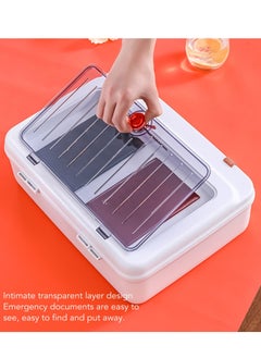 Excefore Plastic Storage Bin with Lid Portable Project Case with Handle Waterproof Document Bag File Storage Bag for Home Business Trips Separation Design All round Organize and Protect Documents  - Image 5