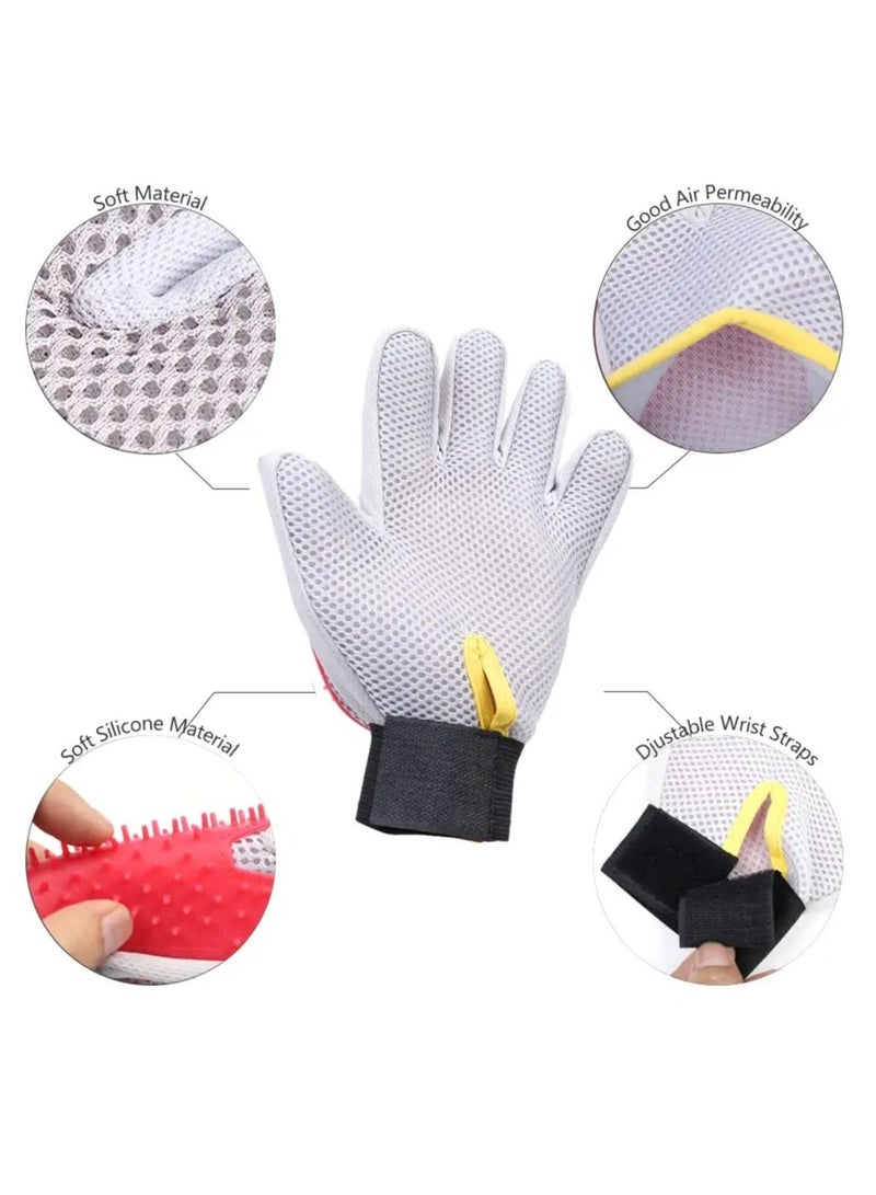 KASTWAVE Pet Grooming Gloves, Efficient Pet Hair Remover Massage Mitt, Deshedding Brush Gloves for Cats, Dogs, Rabbits and Horses, Pet Massage Long or Short Fur Bathing  - Image 5