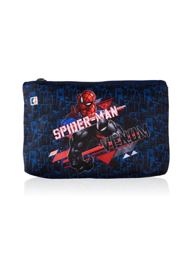 Kuber Industries Kuber Industries Pack of 2 Pencil Pouch | Square Stationary Pouch | Pen-Pencil Box for Kids | School Geometry Pouch | Pencil Utility Bag | Zipper Pencil Organizer | Navy Blue & Red  - Image 2