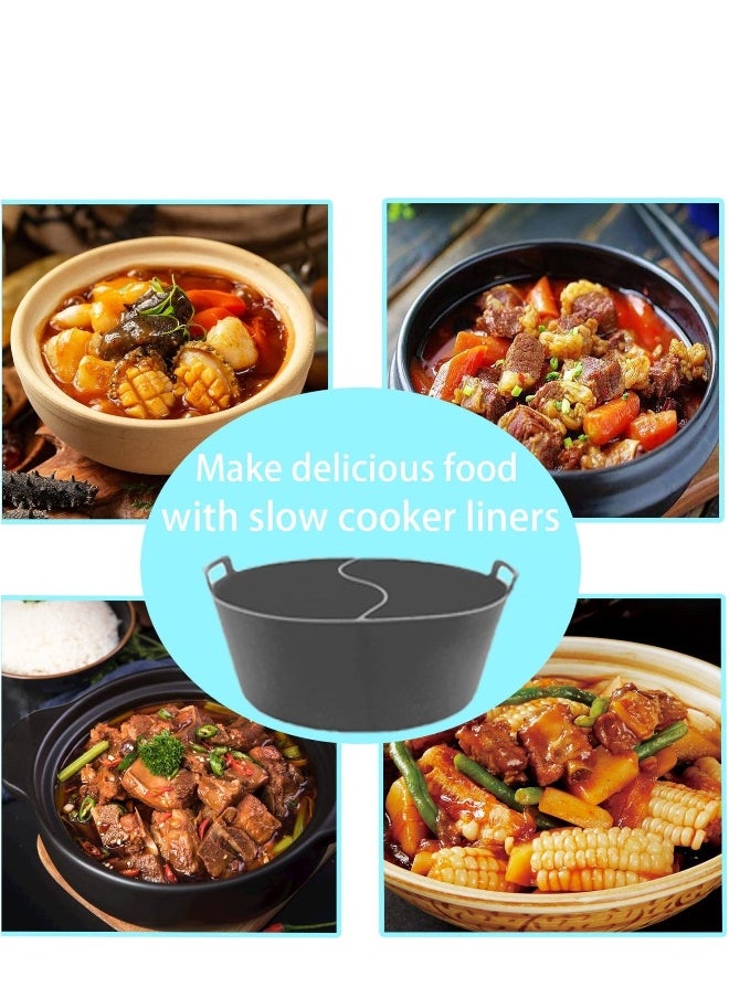 Generic - Slow Cooker Liners Fit Most 6QT Crockpot, Large Size Crock Pot Liners Reusable/BPA Free/Leakproof/Dishwasher Silicone Crockpot Liners 6-8QT Divider Slow Cooker Divider, Grey - Image 1