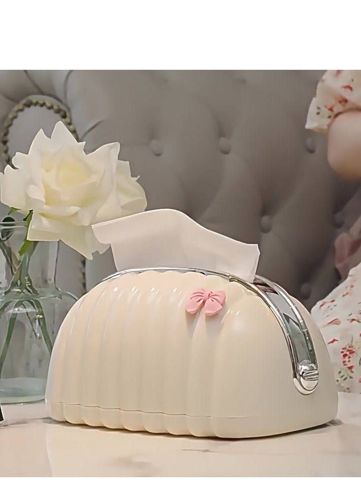 Chic Tissue Box with 2pcs- Bow Decorative Handbag with Zipper for Easy Use and Storage of Napkins.  - Image 5