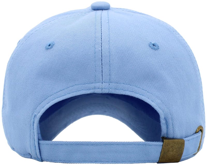 KBETHOS KB-LOW SKY Classic Cotton Dad Hat Adjustable Plain Cap. Polo Style Low Profile (Unstructured) (Classic) Sky Adjustable - Image 3
