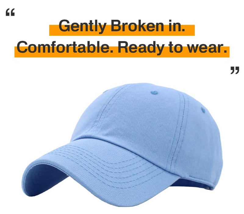KBETHOS KB-LOW SKY Classic Cotton Dad Hat Adjustable Plain Cap. Polo Style Low Profile (Unstructured) (Classic) Sky Adjustable - Image 4
