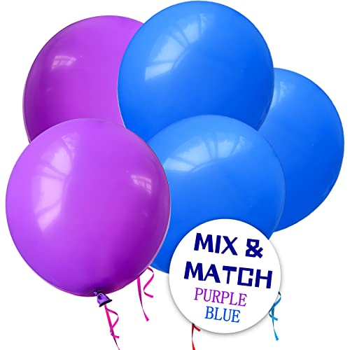 KUULBELA 110pcs Blue Balloon 12 inch, Blue Latex Balloon for Birthday Party Baby Shower Wedding(with 2 Ribbons). - Image 5