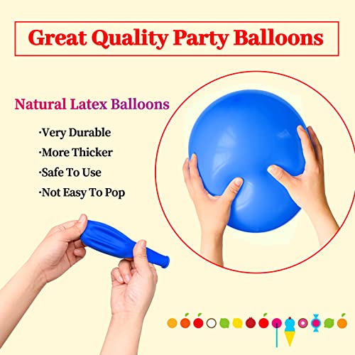 KUULBELA 110pcs Blue Balloon 12 inch, Blue Latex Balloon for Birthday Party Baby Shower Wedding(with 2 Ribbons). - Image 4