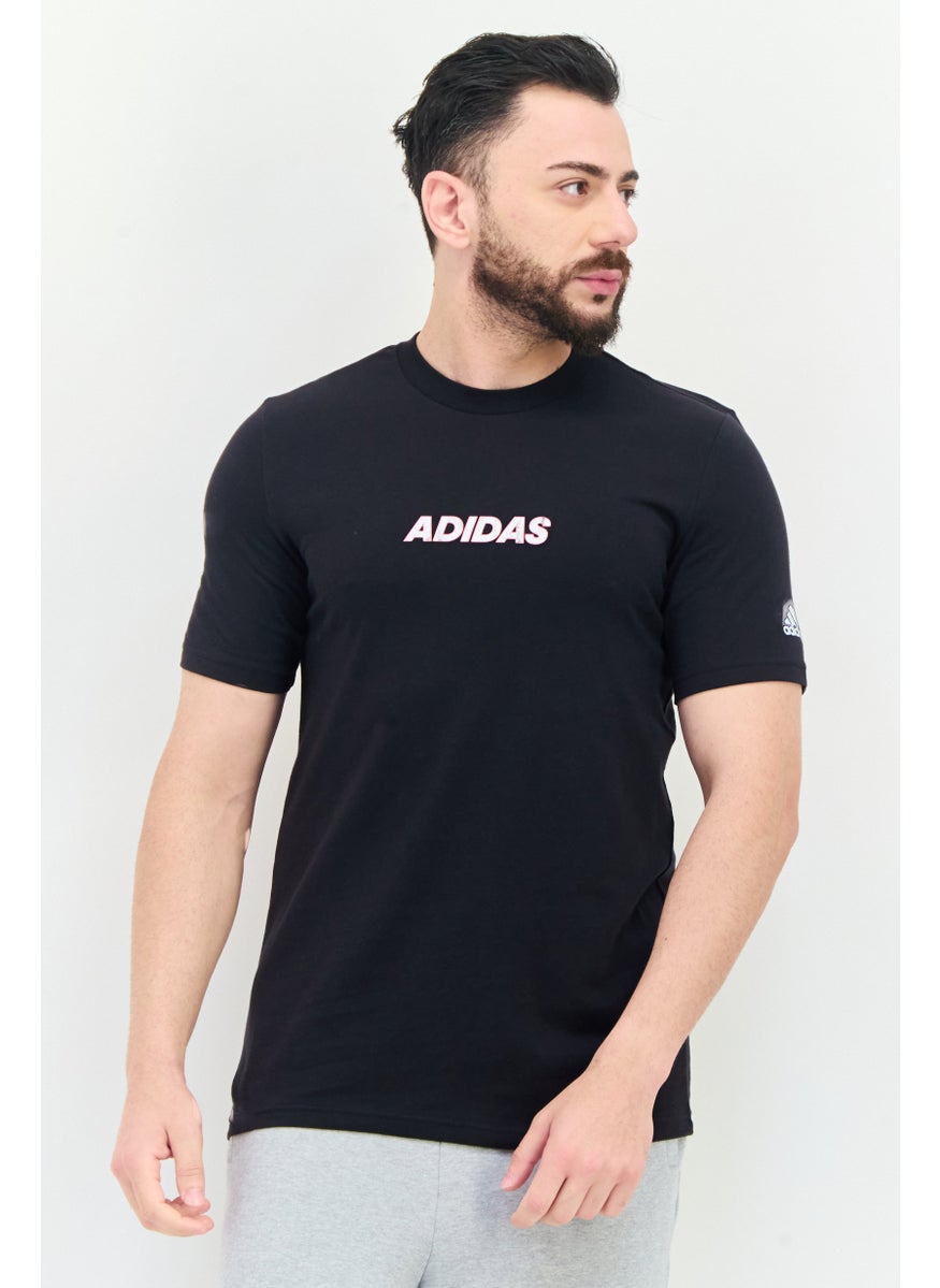 Adidas Men Sportswear Fit Short Sleeve Training T-Shirt, Black  - Image 1