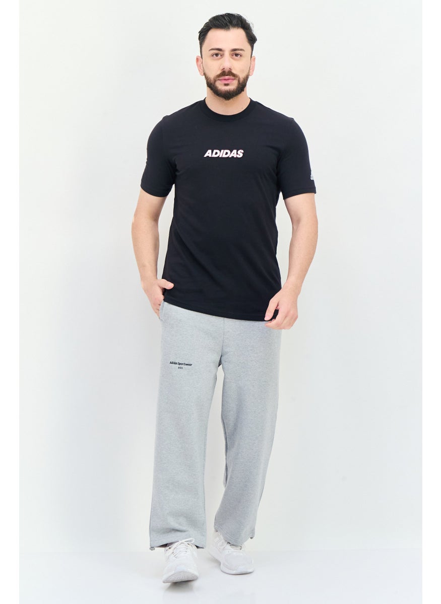 Adidas Men Sportswear Fit Short Sleeve Training T-Shirt, Black  - Image 4