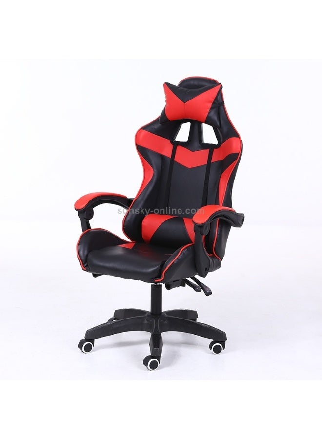 Gaming Chair Adjustable Computer Chair PC Office PU Leather High Back Lumbar Support Comfortable Armrest Headrest Red and Black - Image 1