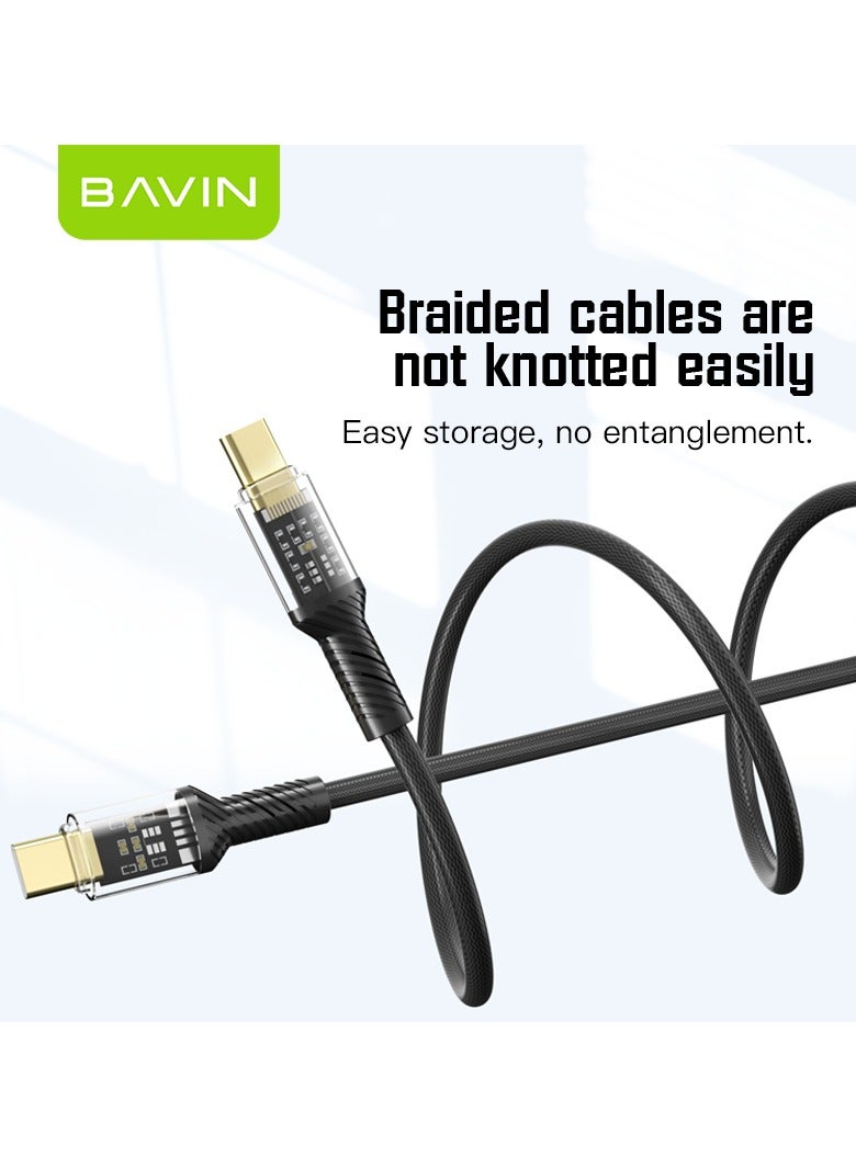 Bavin CB275 Power 18W Fast Charging Data Cable Smart Chip & Durable Braided Cable For Usb-Micro120cm White - Image 5