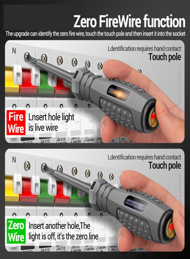 ANENG ANENG B04 2Pcs Electric Voltage Tester Pen Slotted/Phillips Screwdriver Neon Bulb Magnetic Pen Tip Non-Contact Insulated Electrician Test Pen - Image 2